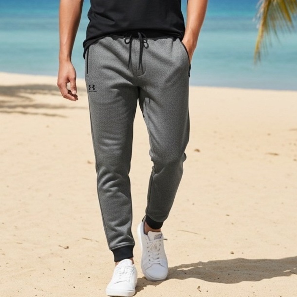 Under Armour Men Gray ColdGear Jogger Sweatpants Loose Fit XL TG EG